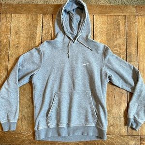 Nike heather gray medium hoodie sweatshirt with distressed hood